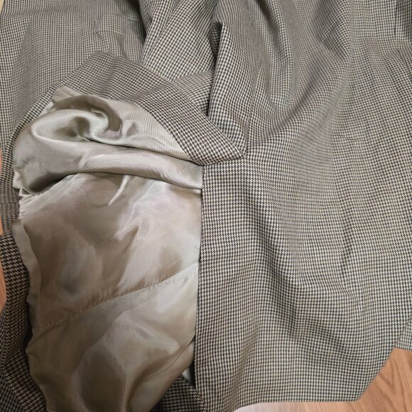 JoS A Bank Signature Pure Wool Houndstooth 2 Button Blazer Brown Tan Sz 48P S - Picture 13 of 13